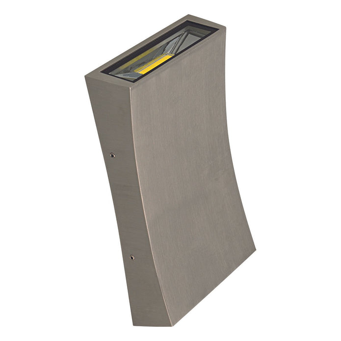 Curve up and Down LED Integrated External Light in Brushed Chrome