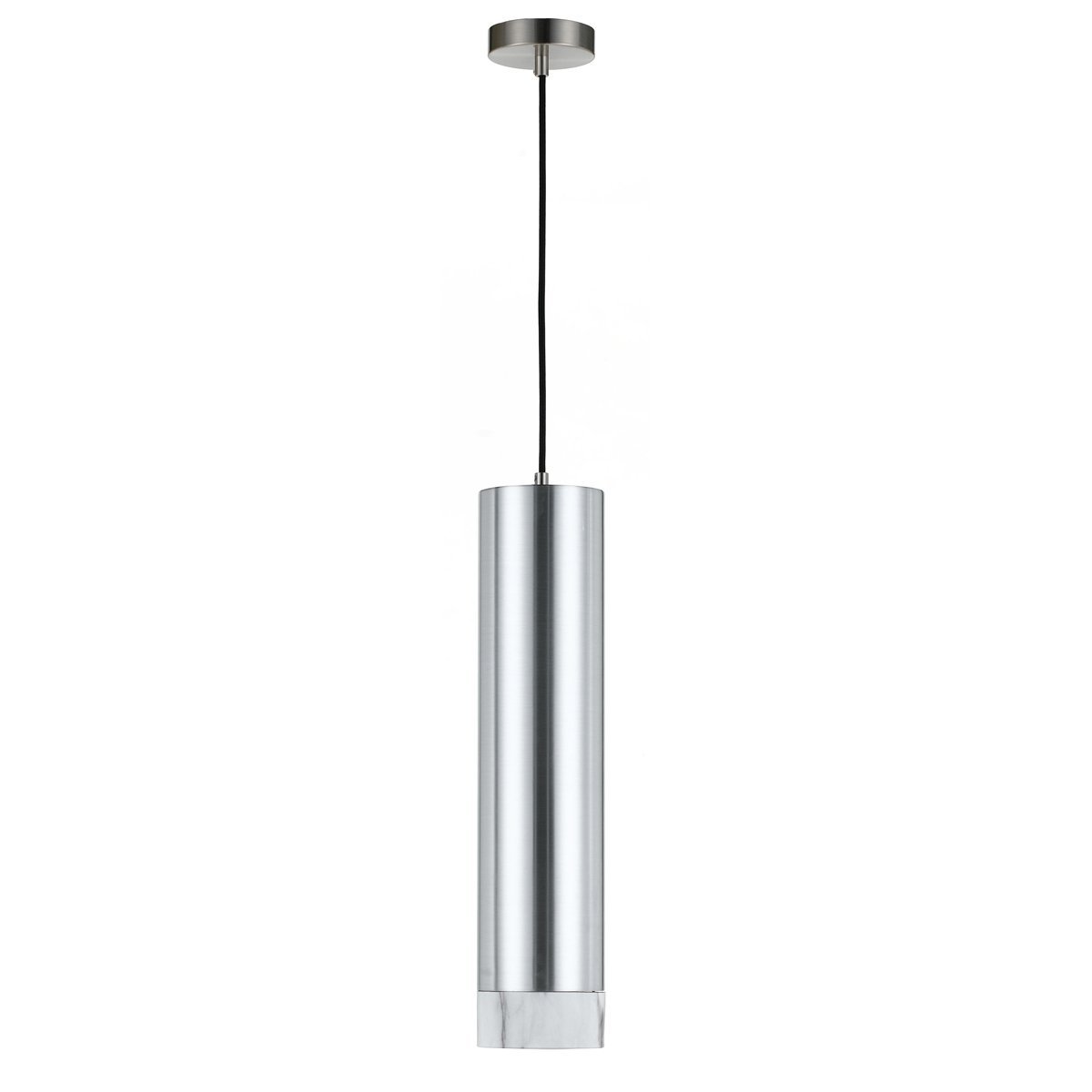 Dakota 1 Light Pendant Light in Aluminium & Marble