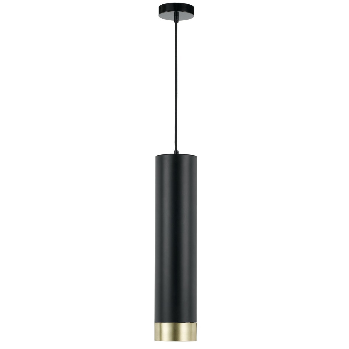 Dakota 1 Light Pendant Light in Black & Brass