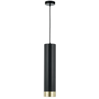 Thumbnail for Dakota 1 Light Pendant Light in Black & Brass