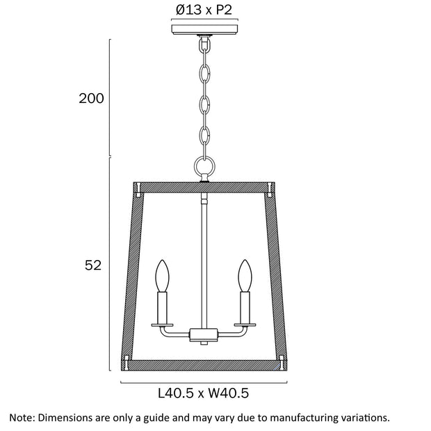 Dalton Black & Walnut 4 Light Pendant