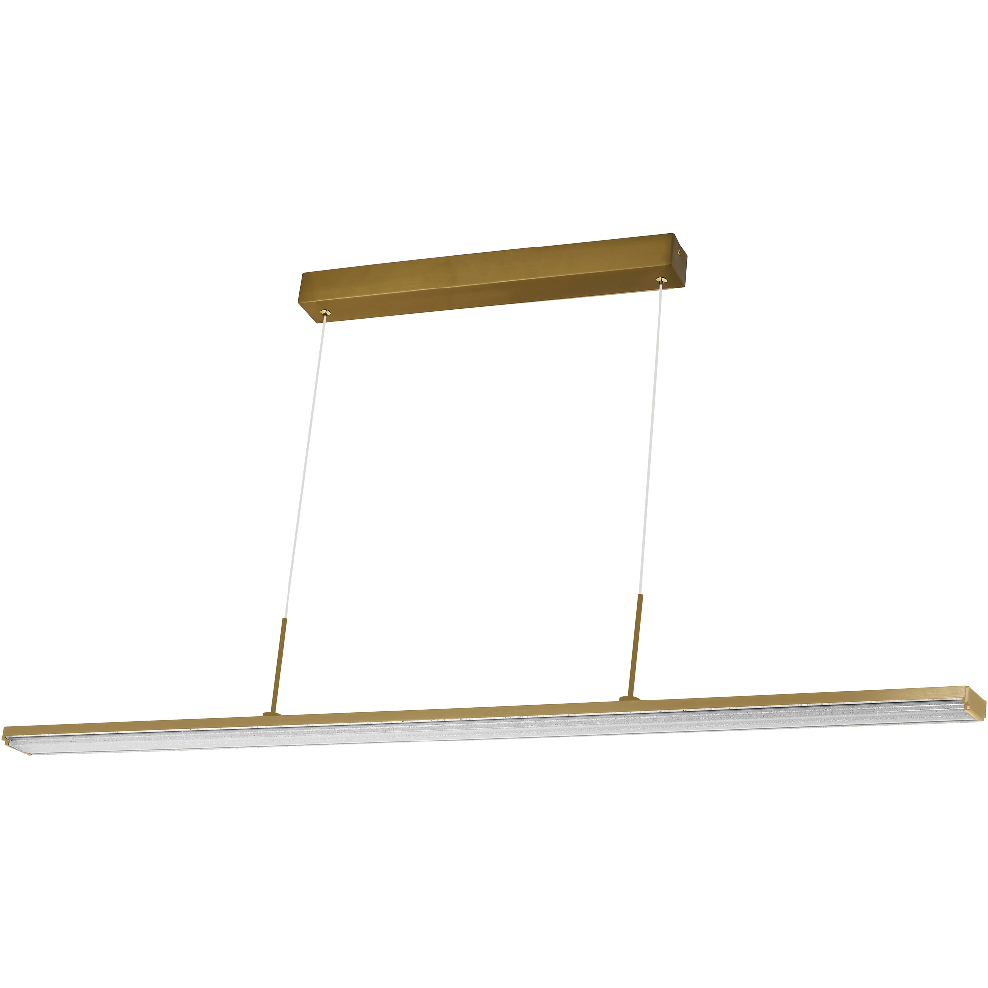 Dazzle 1500mm Linear LED Pendant clear cord 50W TRI Colour Non-dimmable Brass IP20