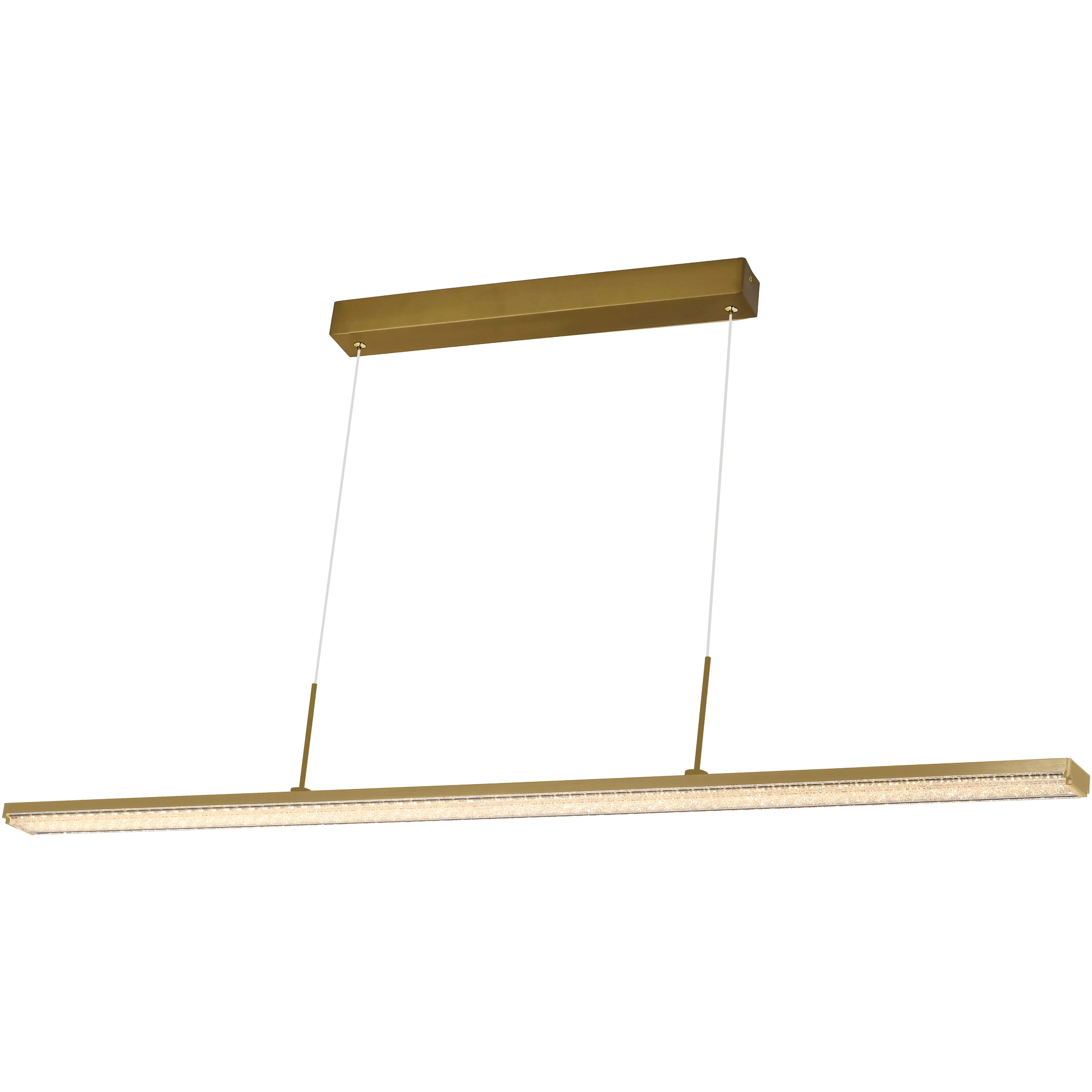 Dazzle 1500mm Linear LED Pendant clear cord 50W TRI Colour Non-dimmable Brass IP20