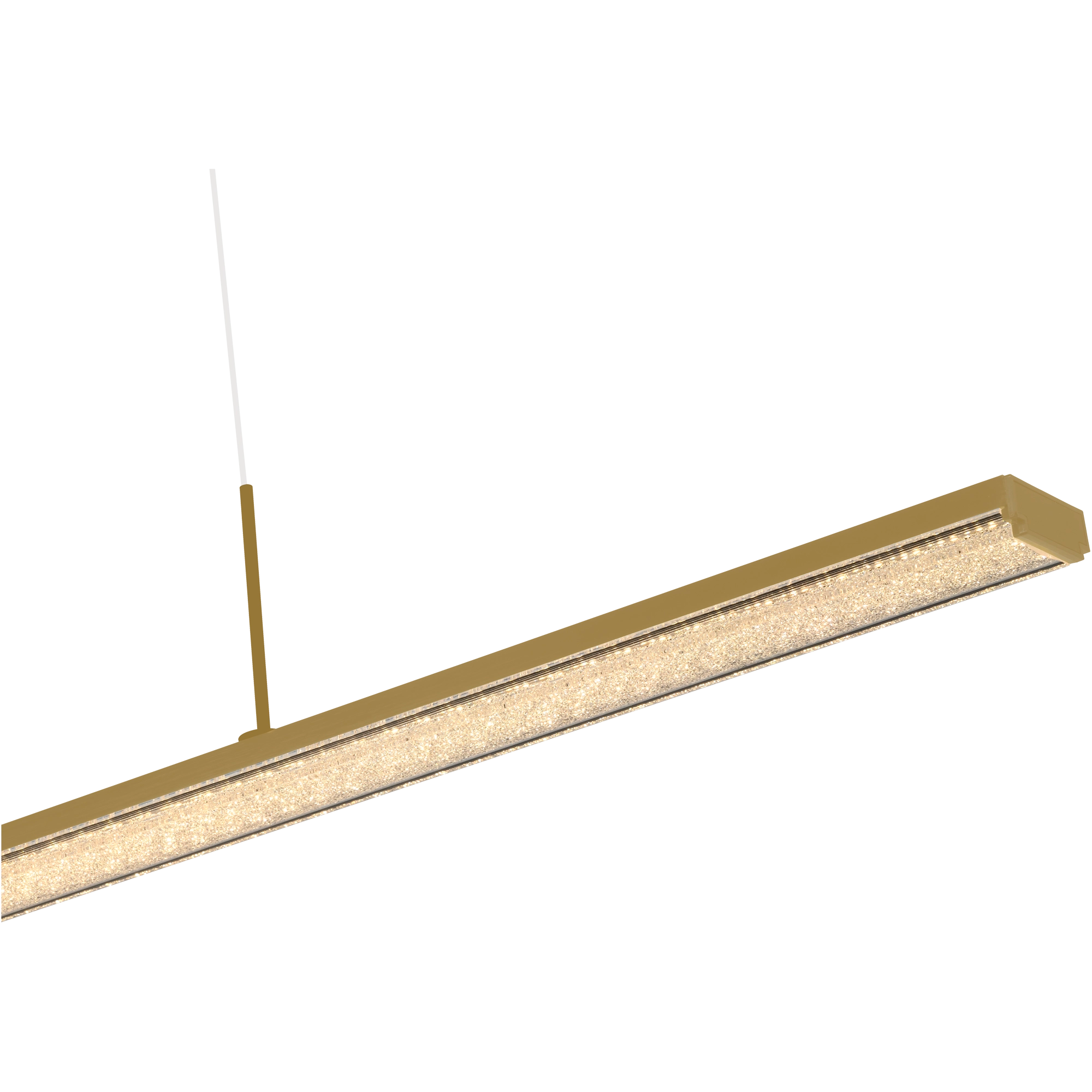 Dazzle 1500mm Linear LED Pendant clear cord 50W TRI Colour Non-dimmable Brass IP20
