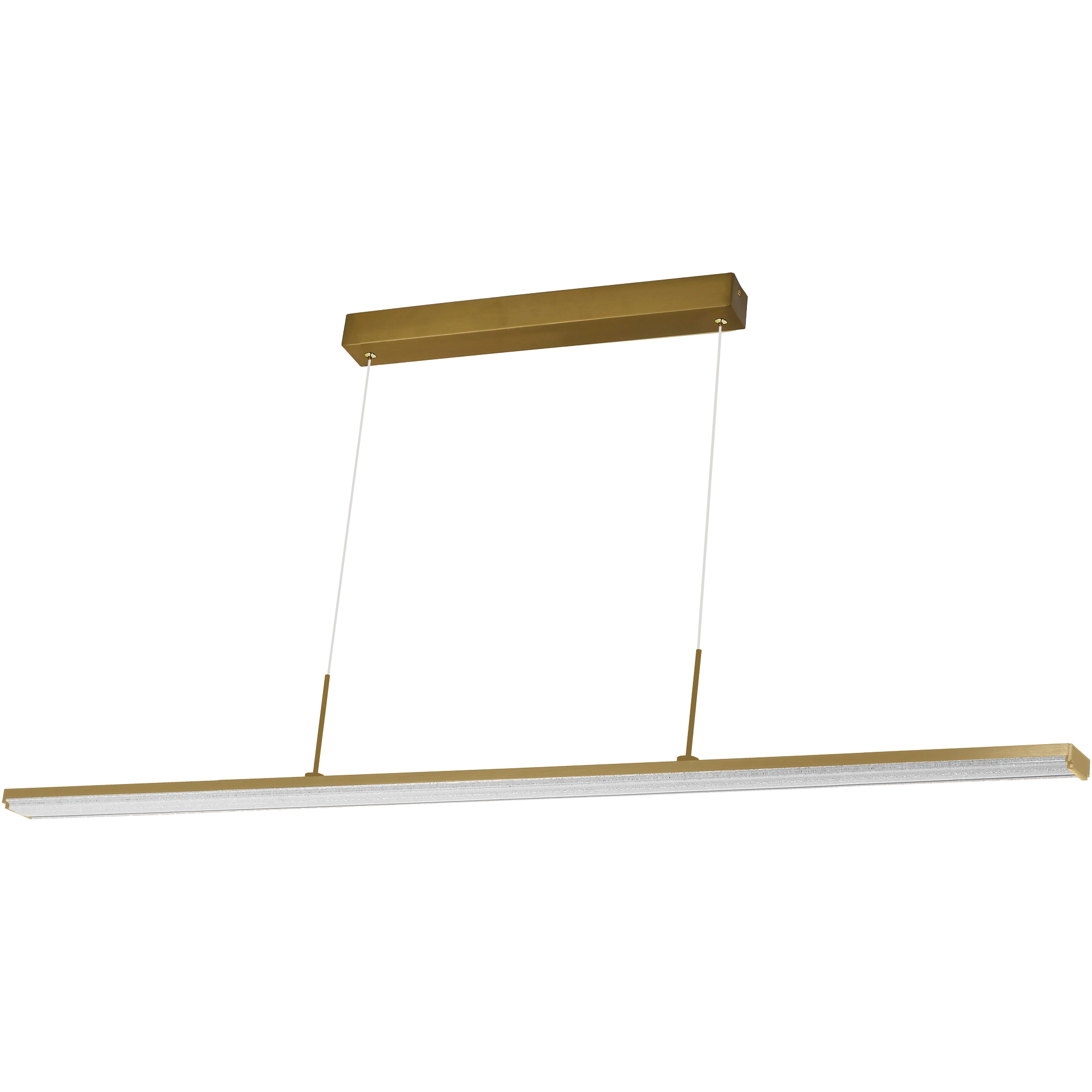 Dazzle 2000mm Linear LED Pendant clear cord 72W TRI Colour Non-dimmable Brass IP20