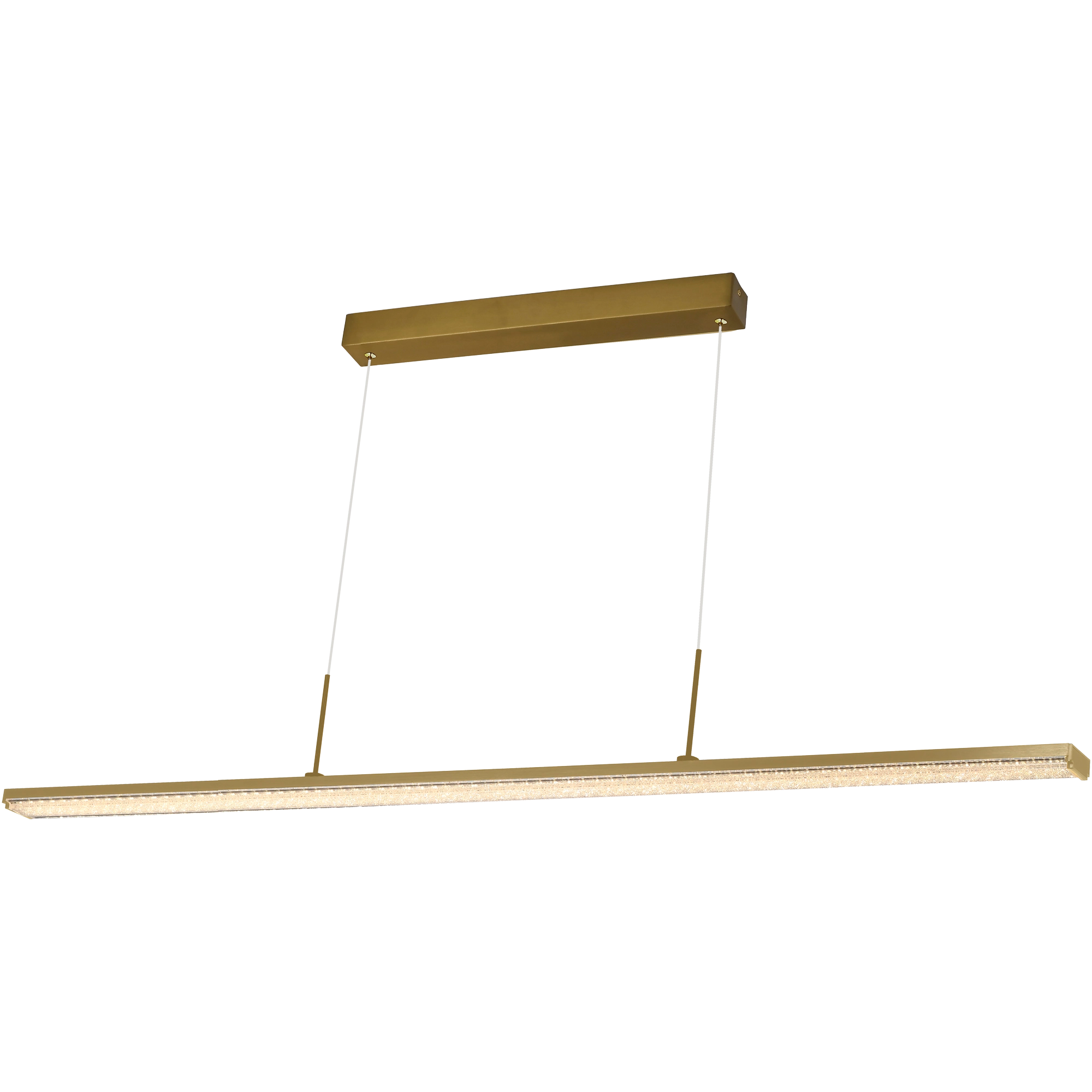 Dazzle 2000mm Linear LED Pendant clear cord 72W TRI Colour Non-dimmable Brass IP20
