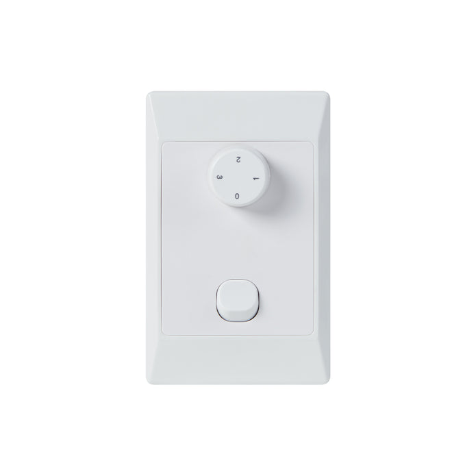 FLEXMECH - DC Fan 3 Speed Wall Control incl Rotary speed control & Wall Plate with iso switch. For use with Skyfan, Glacier, Alaska & DC3.