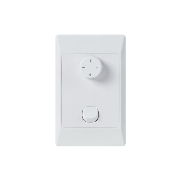 FLEXMECH - DC Fan 3 Speed Wall Control incl Rotary speed control & Wall Plate with iso switch. For use with Skyfan, Glacier, Alaska & DC3.
