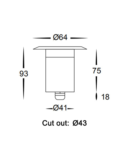 DECK: LED 3W Recessed Deck Lights IP67 (Cut out: ∅43mm)