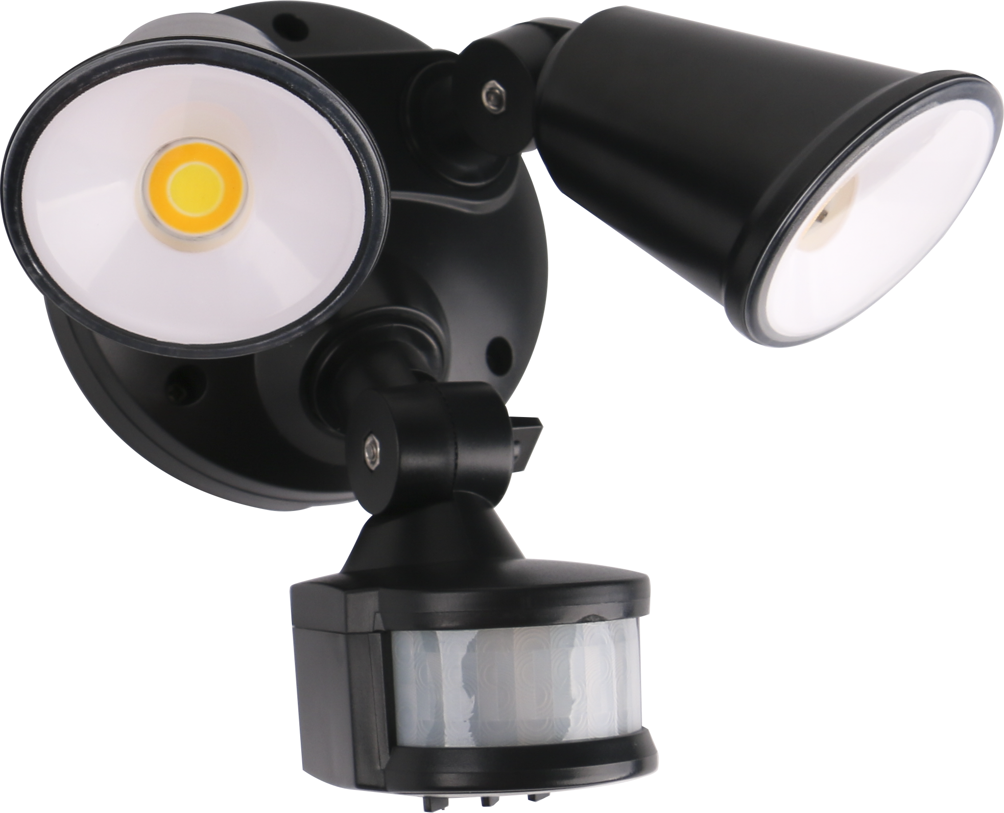 Defender Double Spot LED Outdoor Flood Light 2 x 10w Tricolour Sensor Matt Black