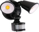 Defender Double Spot LED Outdoor Flood Light 2 x 10w Tricolour Sensor Matt Black