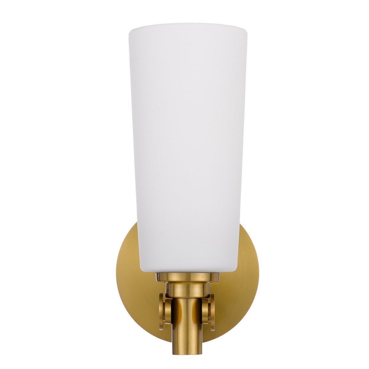 Delmar 1 Light Wall Light in Antique Gold with Opal Glass