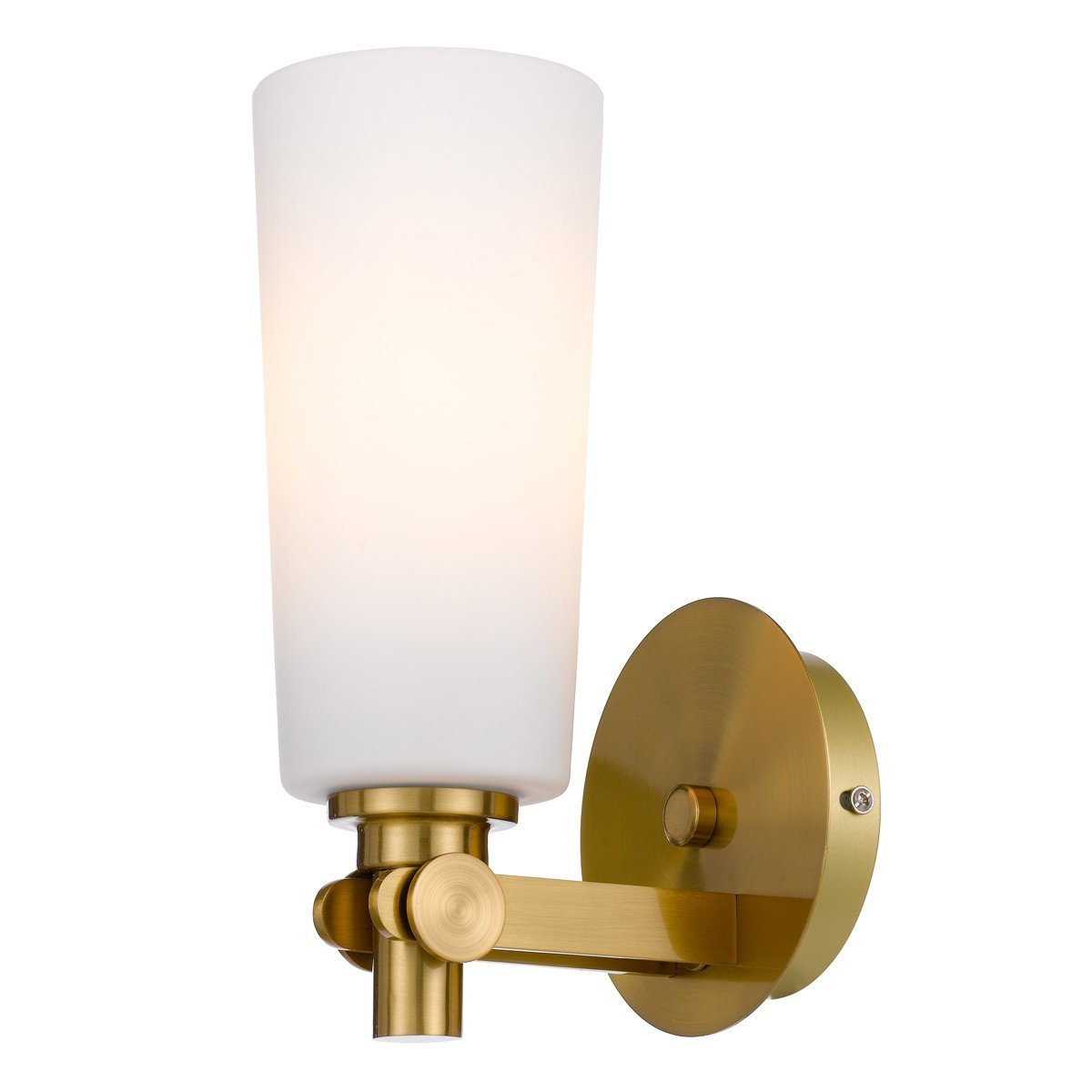 Delmar 1 Light Wall Light in Antique Gold with Opal Glass