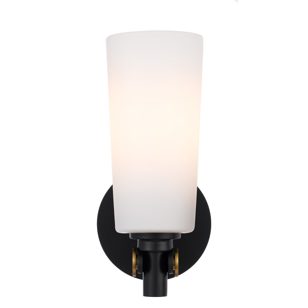 Delmar 1 Light Wall Light in Black with Opal Glass