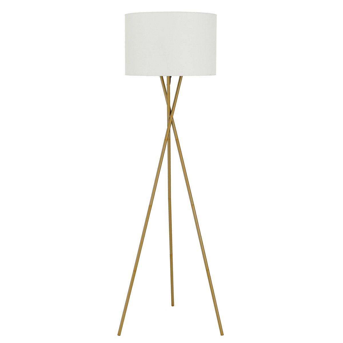 Denise 1 Light Floor Lamp in Antique Gold with Ivory Shade