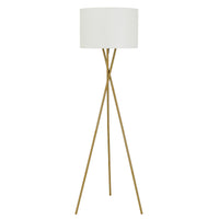 Thumbnail for Denise 1 Light Floor Lamp in Antique Gold with Ivory Shade