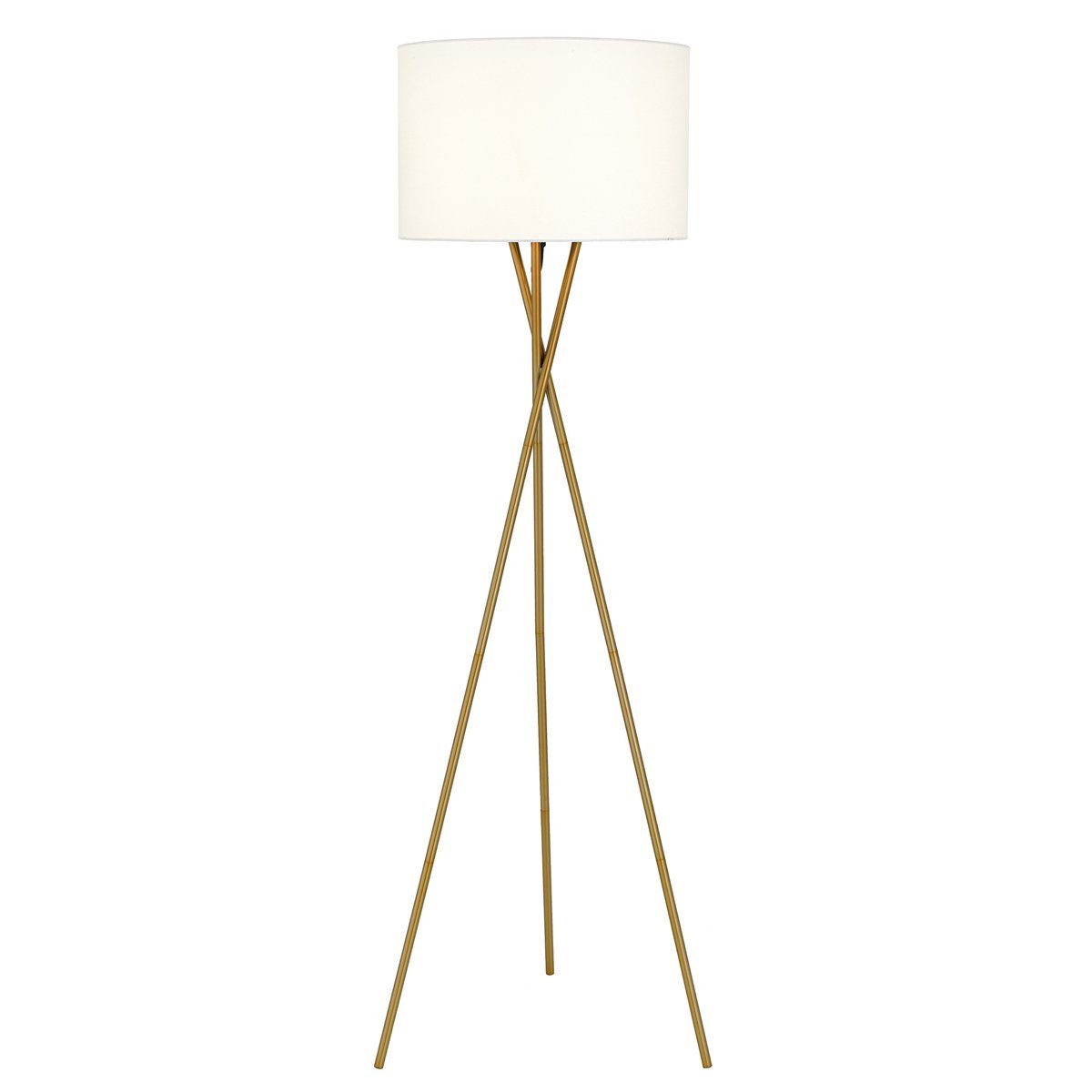 Denise 1 Light Floor Lamp in Antique Gold with Ivory Shade