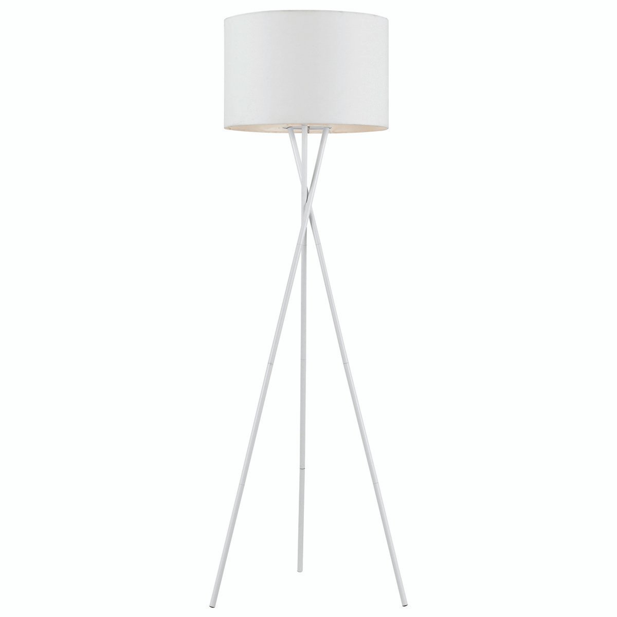 Denise 1 Light Floor Lamp in White with Wheat Shade