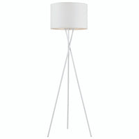 Thumbnail for Denise 1 Light Floor Lamp in White with Wheat Shade