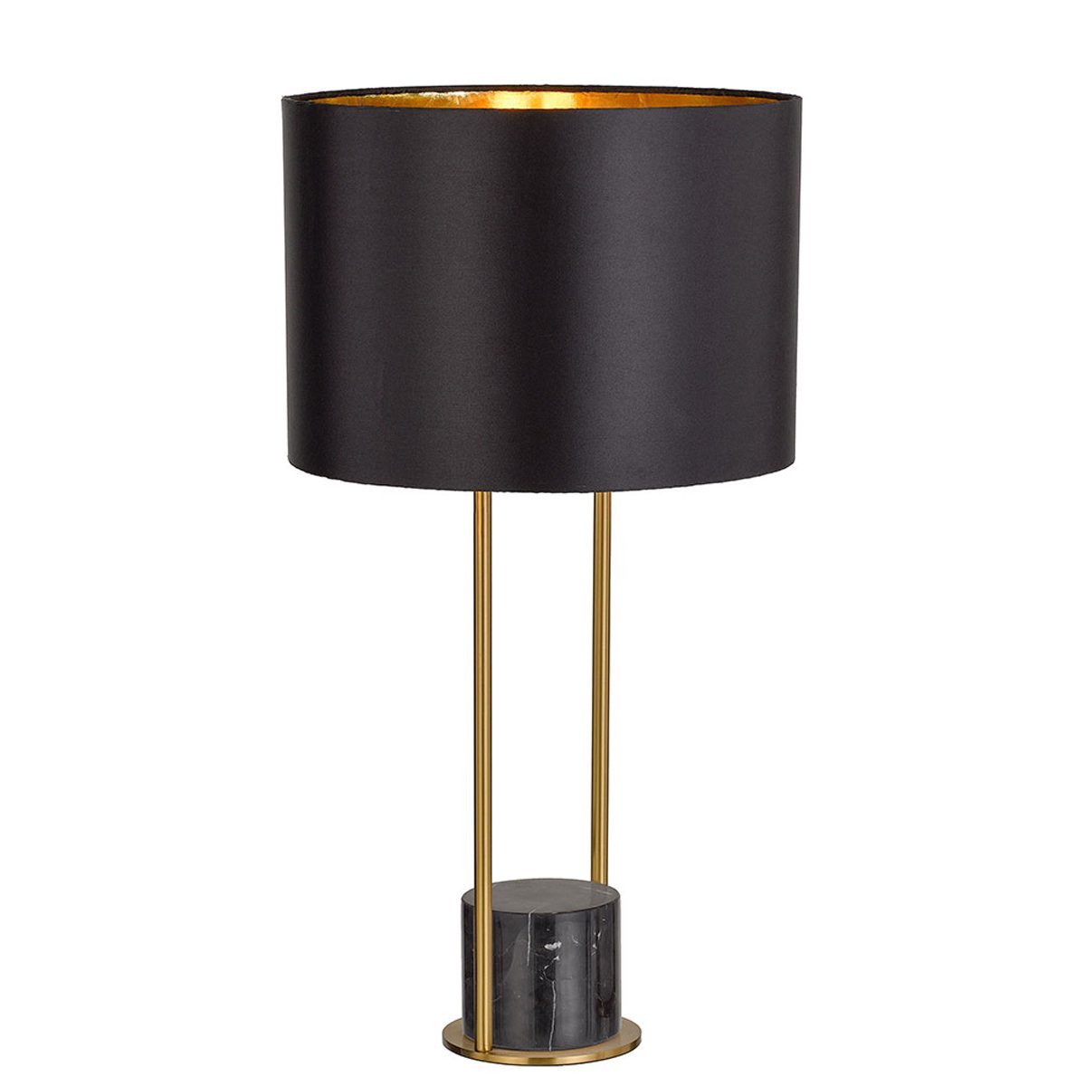 Desire Table Lamp in Antique Gold & Black Marble with Black Shade