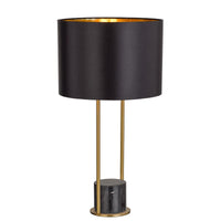 Thumbnail for Desire Table Lamp in Antique Gold & Black Marble with Black Shade