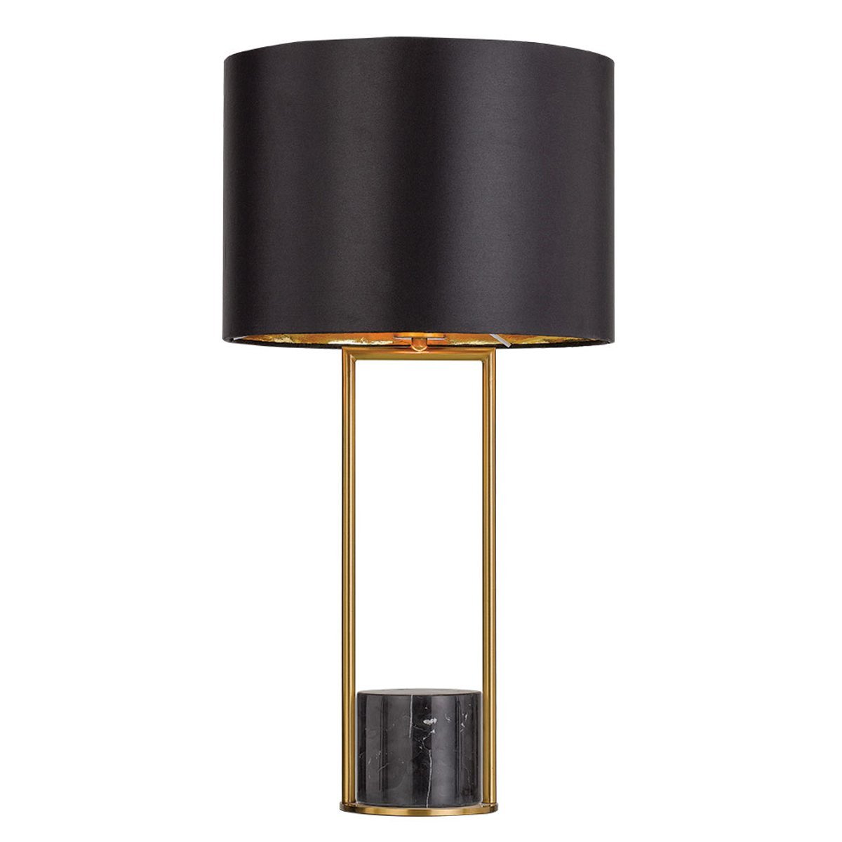 Desire Table Lamp in Antique Gold & Black Marble with Black Shade