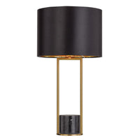 Thumbnail for Desire Table Lamp in Antique Gold & Black Marble with Black Shade