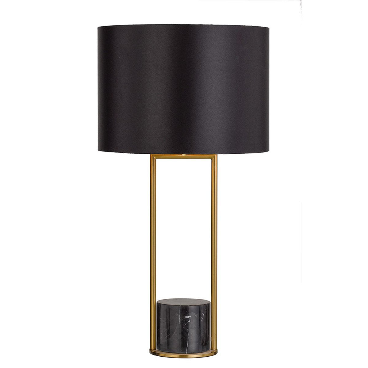 Desire Table Lamp in Antique Gold & Black Marble with Black Shade