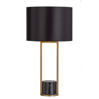 Thumbnail for Desire Table Lamp in Antique Gold & Black Marble with Black Shade