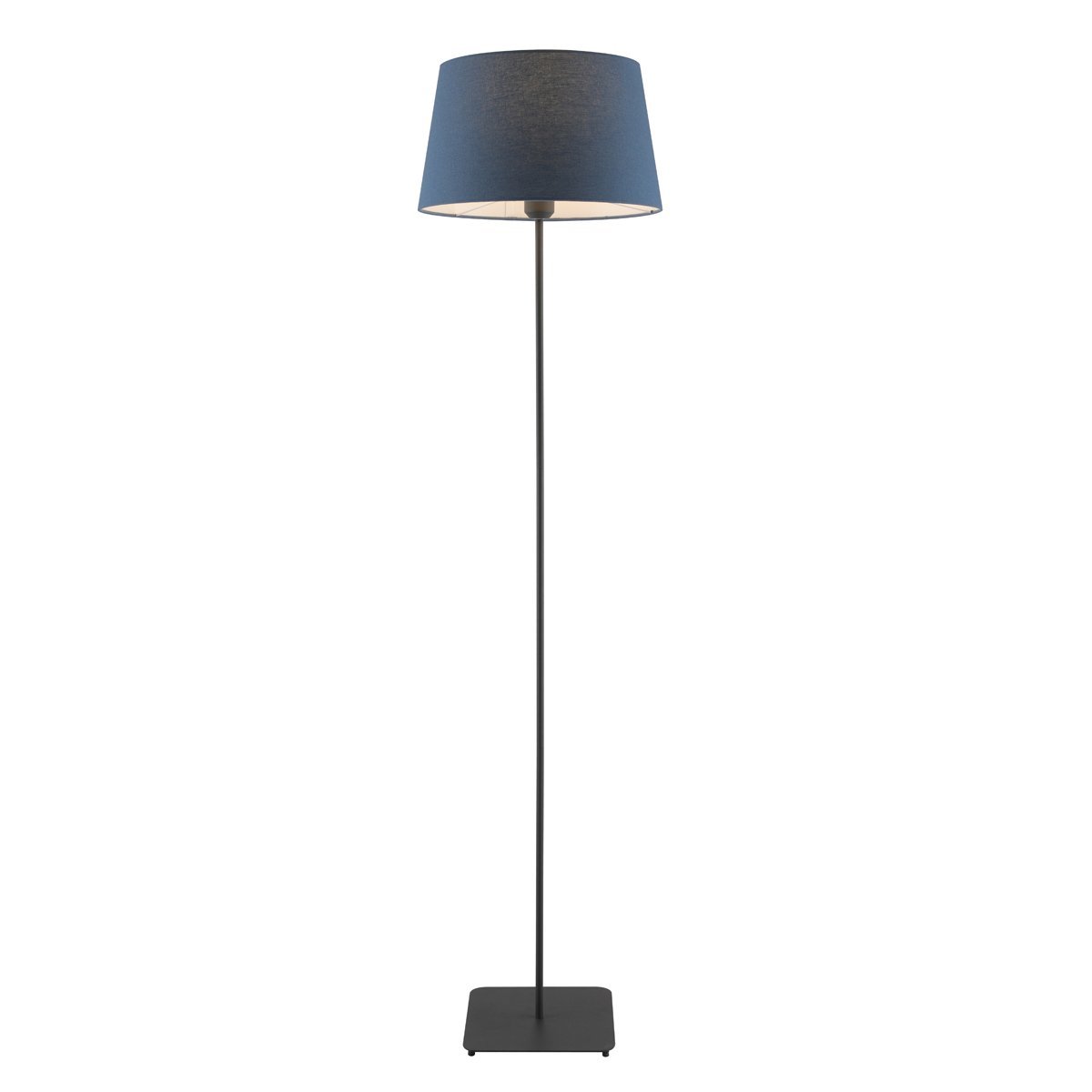 Devon Floor Lamp in Black with Blue Shade