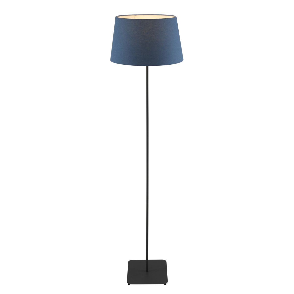 Devon Floor Lamp in Black with Blue Shade