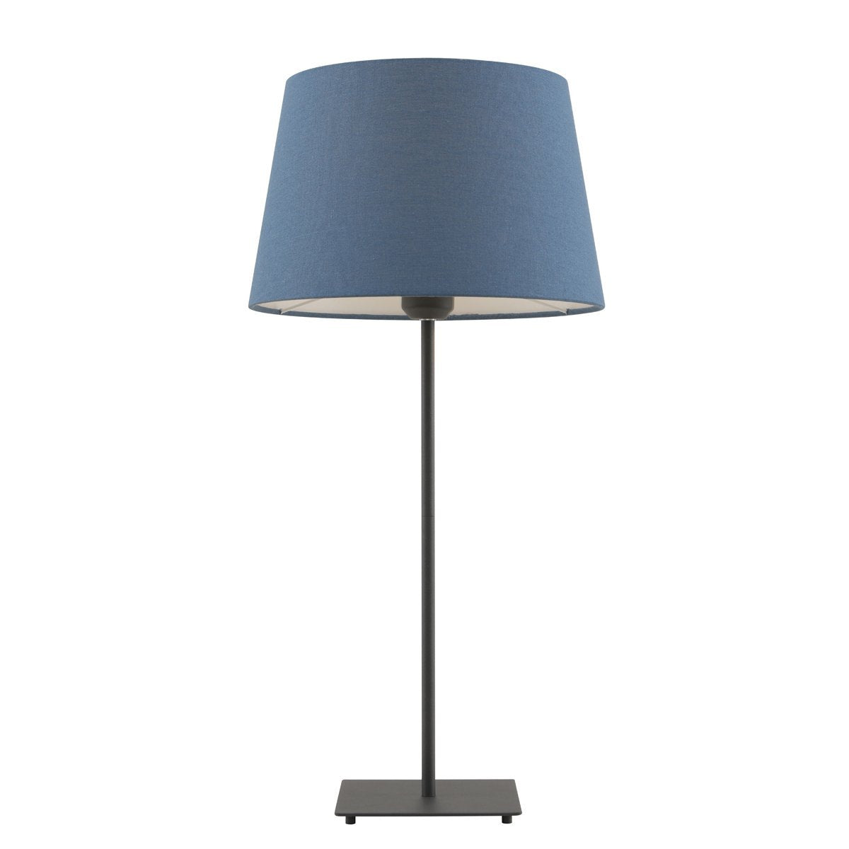 Devon Table Lamp in Black with Blue Shade