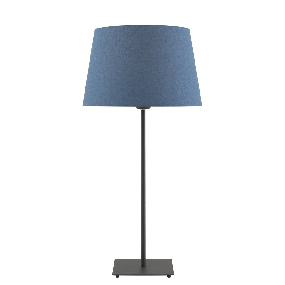 Devon Table Lamp in Black with Blue Shade