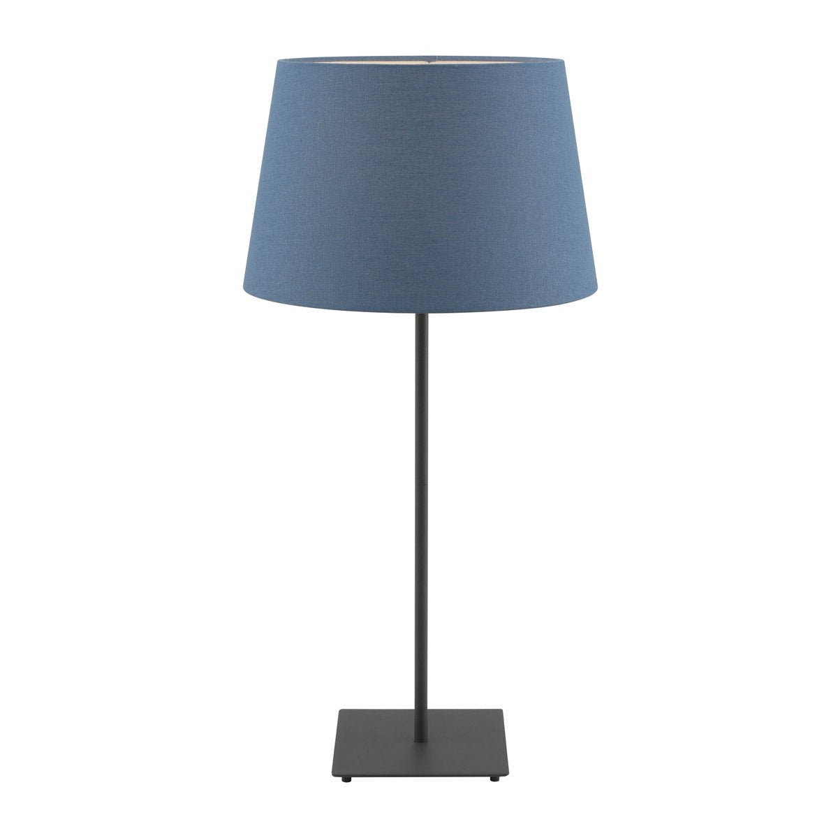 Devon Table Lamp in Black with Blue Shade