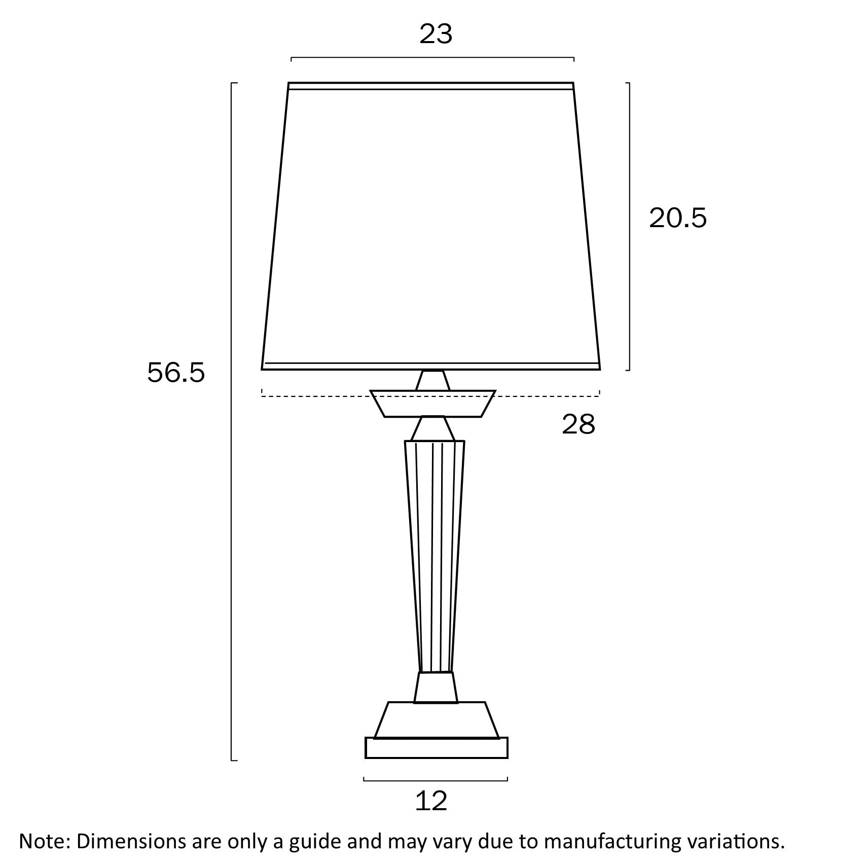 Diana Gold or Chrome Table Lamp with White Fabric Shade