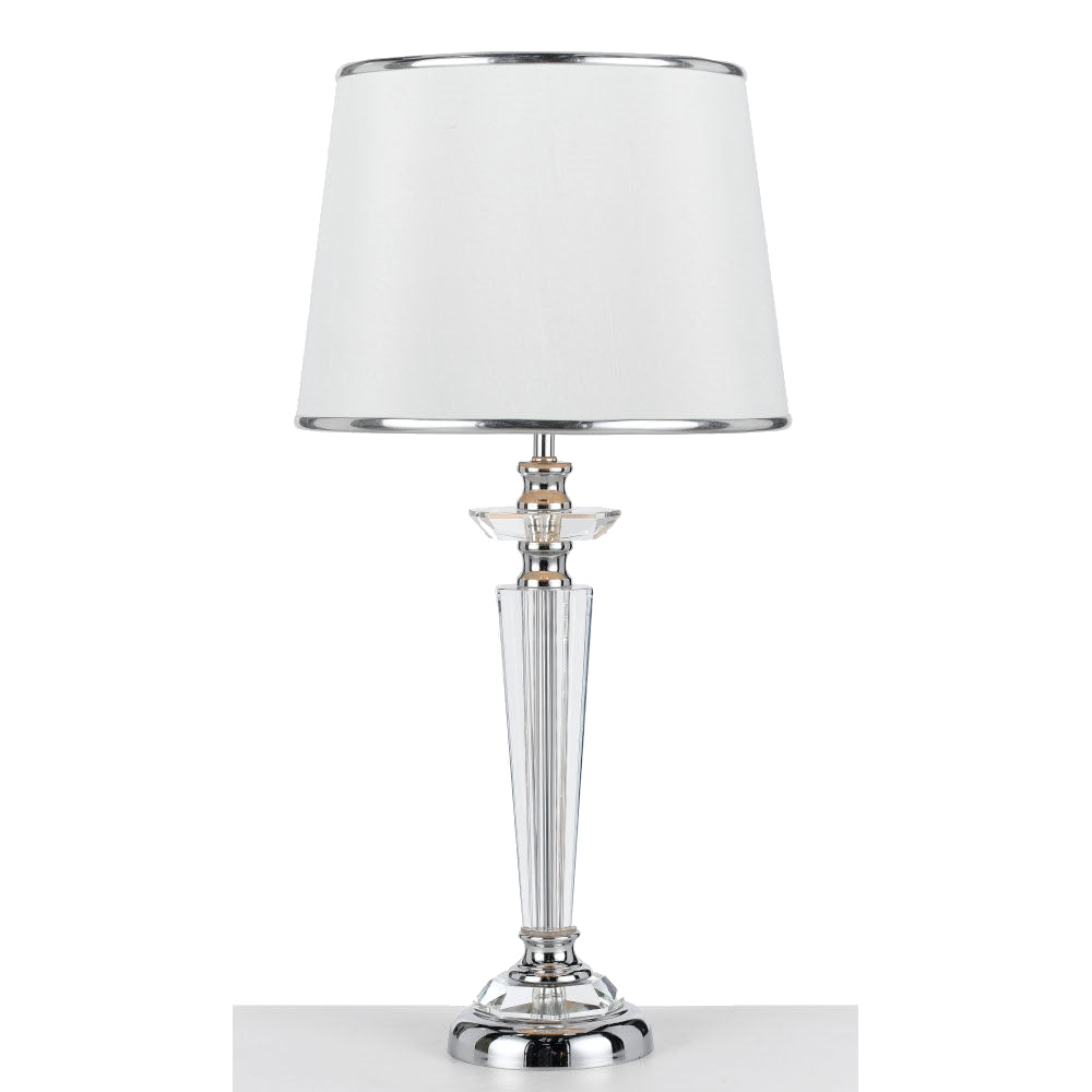 Diana Gold or Chrome Table Lamp with White Fabric Shade