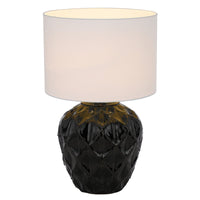 Thumbnail for Diaz Table Lamp in Black with White Shade