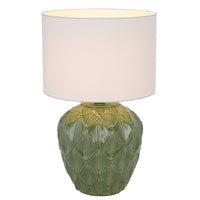 Thumbnail for Diaz Table Lamp in Green with White Shade