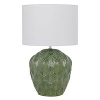 Thumbnail for Diaz Table Lamp in Green with White Shade