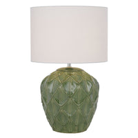 Thumbnail for Diaz Table Lamp in Green with White Shade