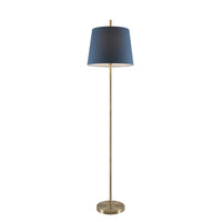 Thumbnail for Dior Floor Lamp in Antique Brass with Blue Shade