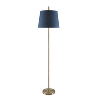 Thumbnail for Dior Floor Lamp in Antique Brass with Blue Shade