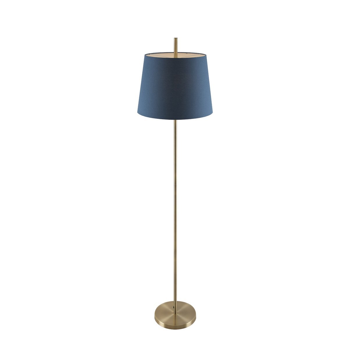 Dior Floor Lamp in Antique Brass with Blue Shade