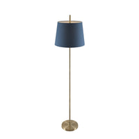 Thumbnail for Dior Floor Lamp in Antique Brass with Blue Shade