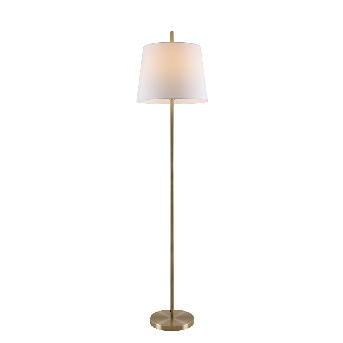 Dior Floor Lamp in Antique Brass with White Shade