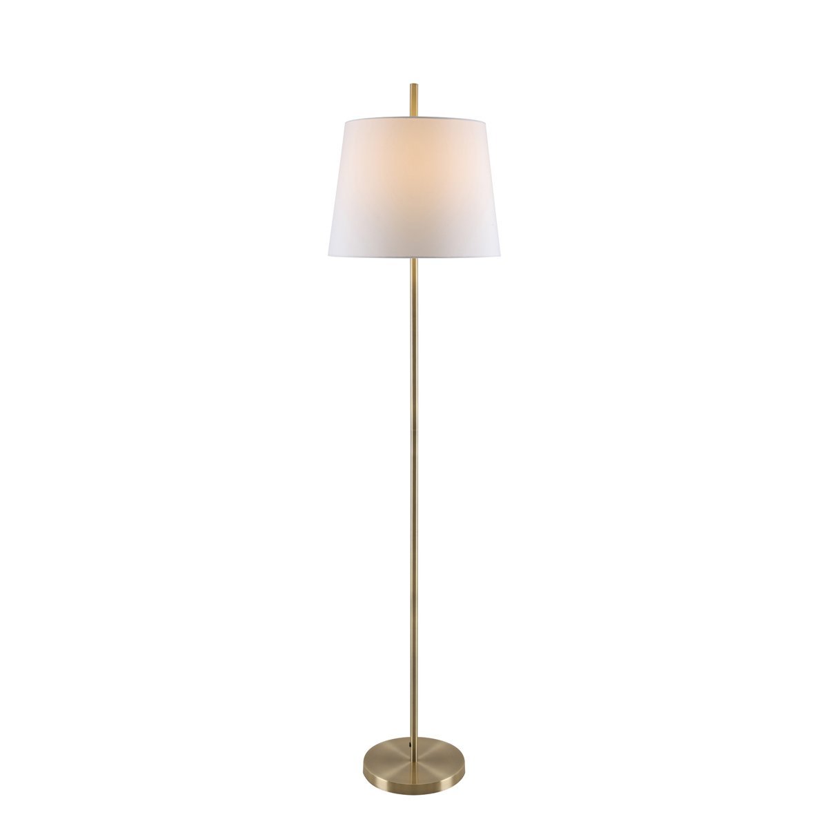 Dior Floor Lamp in Antique Brass with White Shade