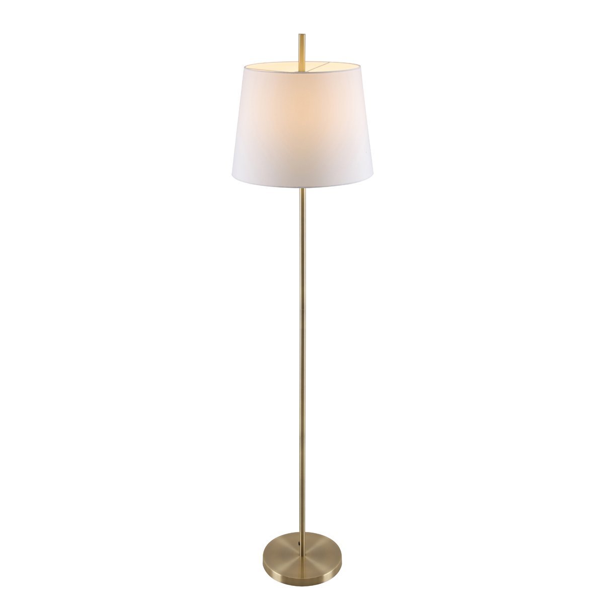 Dior Floor Lamp in Antique Brass with White Shade