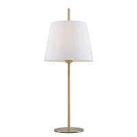 Thumbnail for Dior Table Lamp in Antique Brass with White Shade