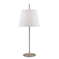 Thumbnail for Dior Table Lamp in Antique Brass with White Shade