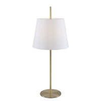 Thumbnail for Dior Table Lamp in Antique Brass with White Shade